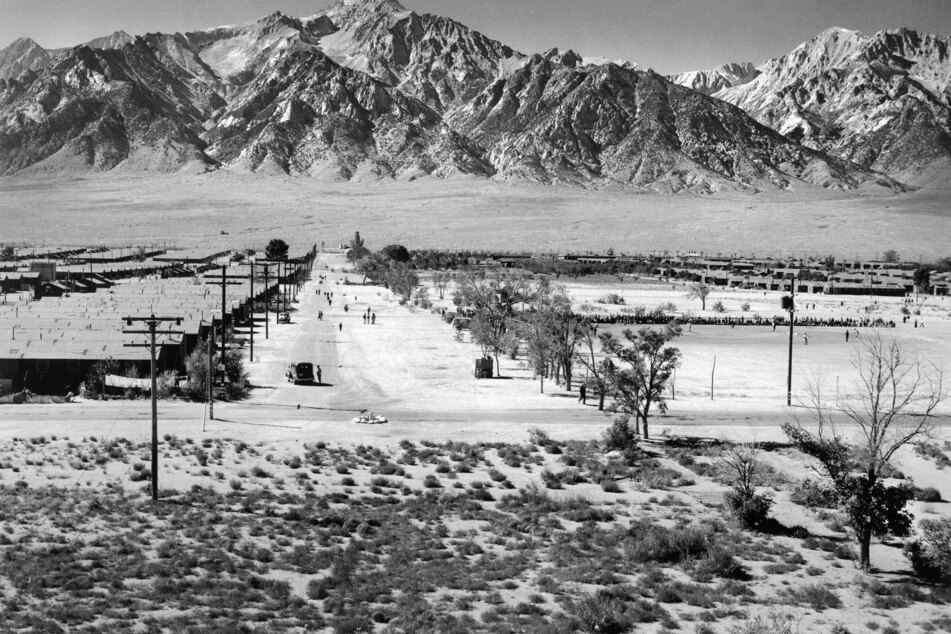 Manzanar, about 230 miles north of LA, is just one of the concentration camps where Japanese Americans were imprisoned during World War II (archive image).