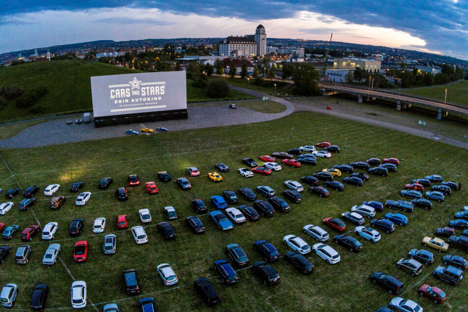 Das Autokino in der Rinne / Ostragehege in Dresden.