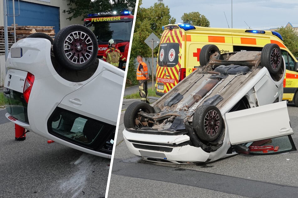 Seat-Überschlag in Kesselsdorf: Mindestens eine Person verletzt