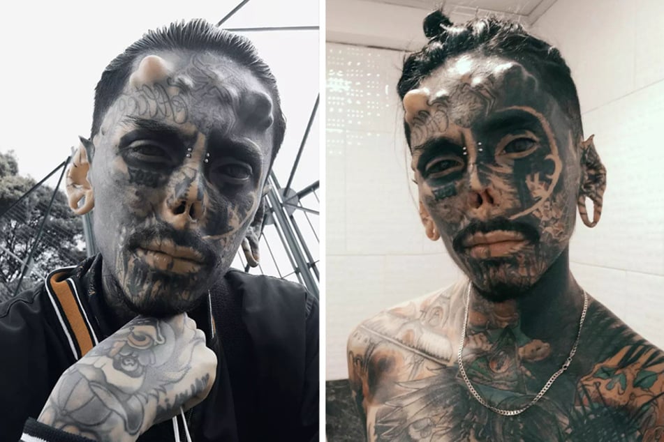 One father has over 25 body modifications to live the monster life