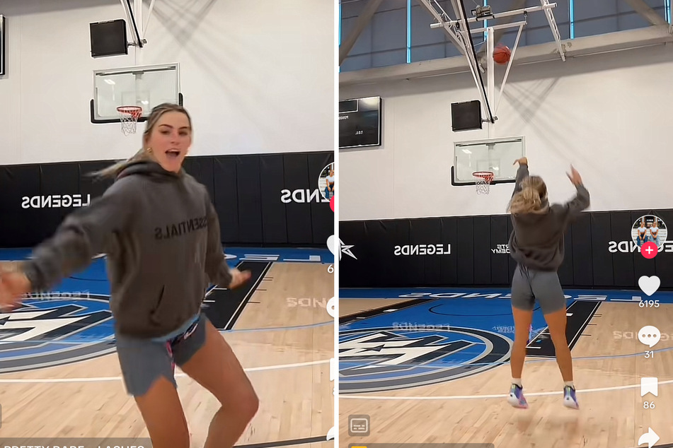 Haley Cavinder shows off impressive hoops shot in viral TikTok