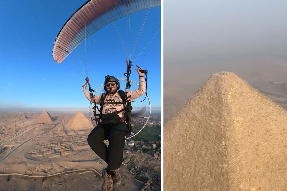 Was Motorschirm-Flieger Alex Lange auf der Spitze der Cheops-Pyramide gesehen hat, wirft Fragen auf.