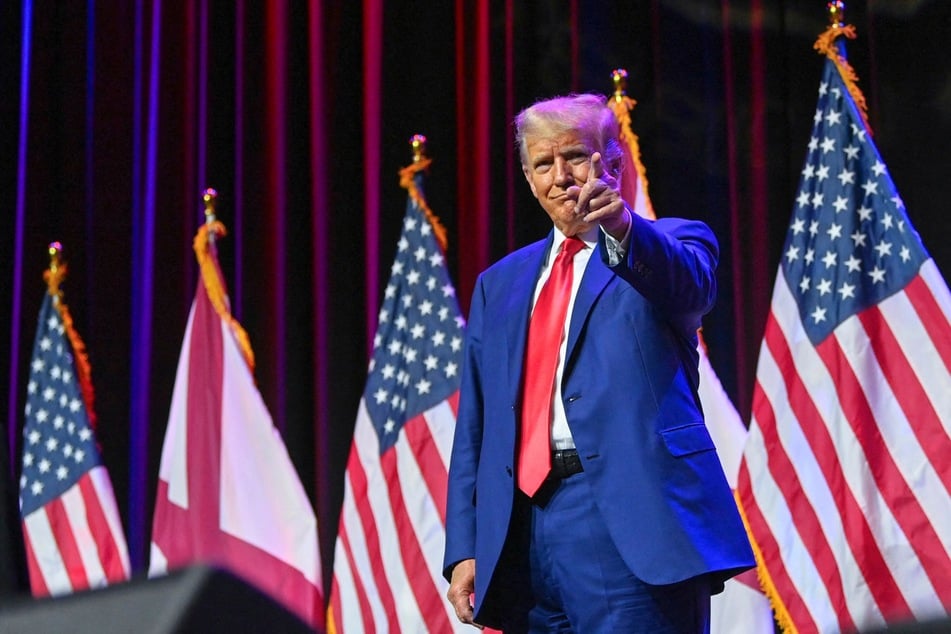 Donald Trump on stage during the Alabama Republican Party's 2023 Summer meeting at the Renaissance Montgomery Hotel on August 4, 2023 in Montgomery, Alabama.