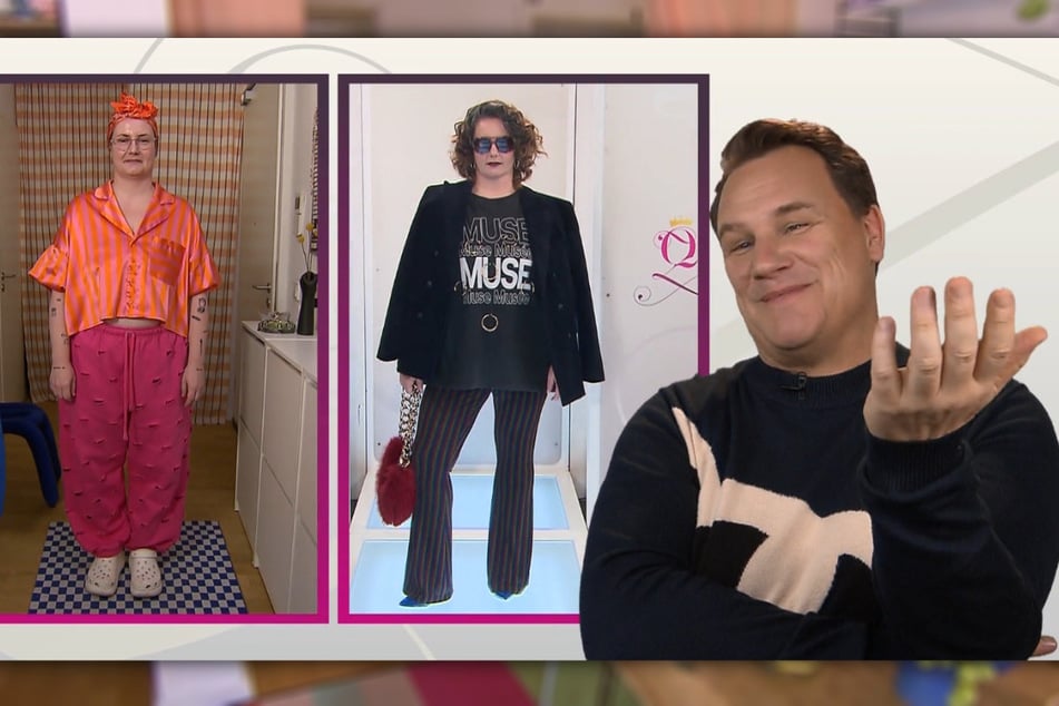 Priska vor und nach der Shopping-Tour. Guido ist schon mal begeistert.