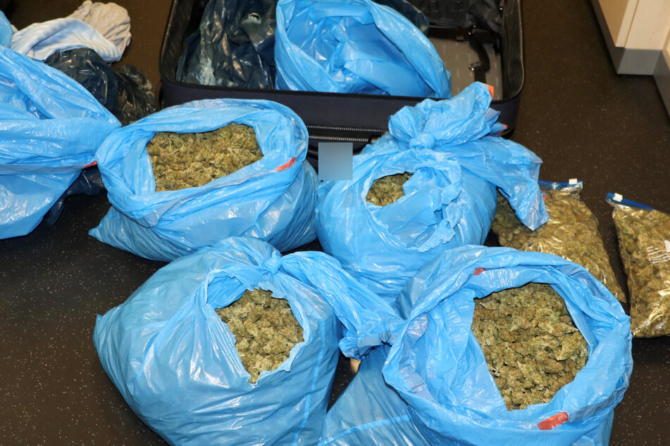 Die Polizei entdeckte in einem unscheinbaren Koffer Säcke voller Drogen.