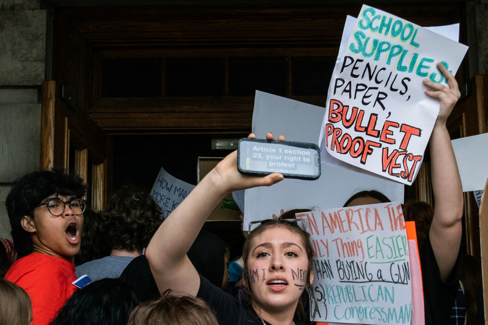 Students in Nashville walked out of class on Monday to rally for gun control at the Tennessee Capitol.