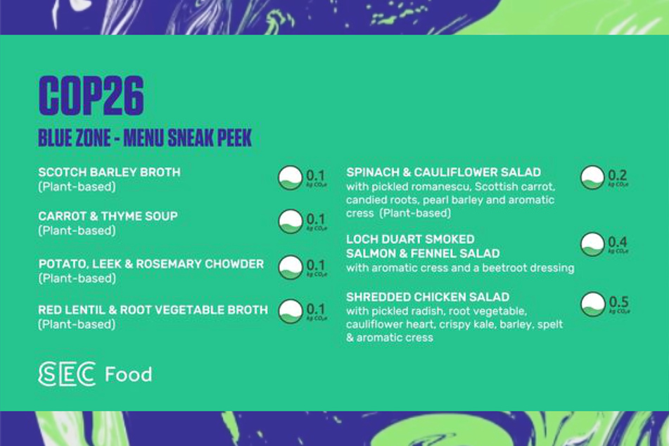 Sneak peeks of the COP26 menu include mostly veggie dishes, with only five meat-based options.