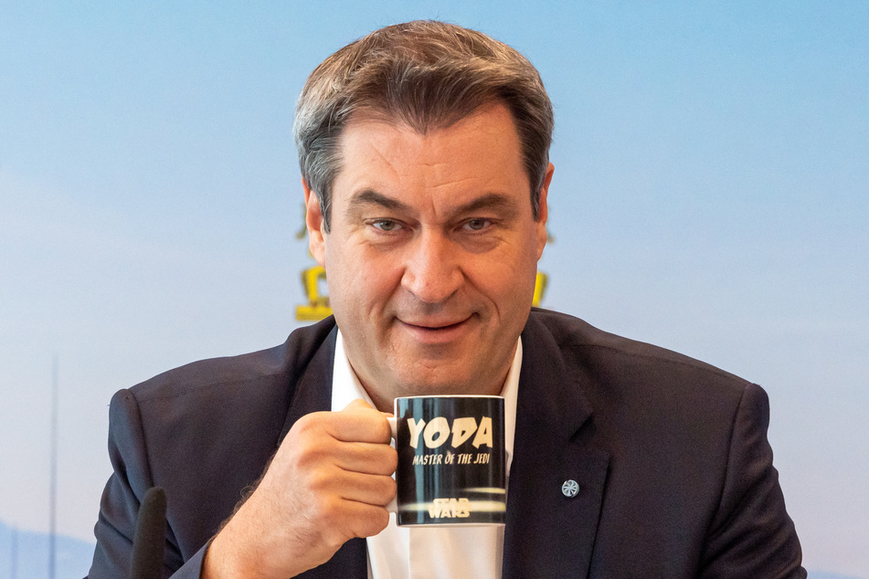 Markus Söder (54, CSU), Ministerpräsident von Bayern, vor Beginn der Sitzung des bayerischen Kabinetts, die als Videokonferenz geführt wird.