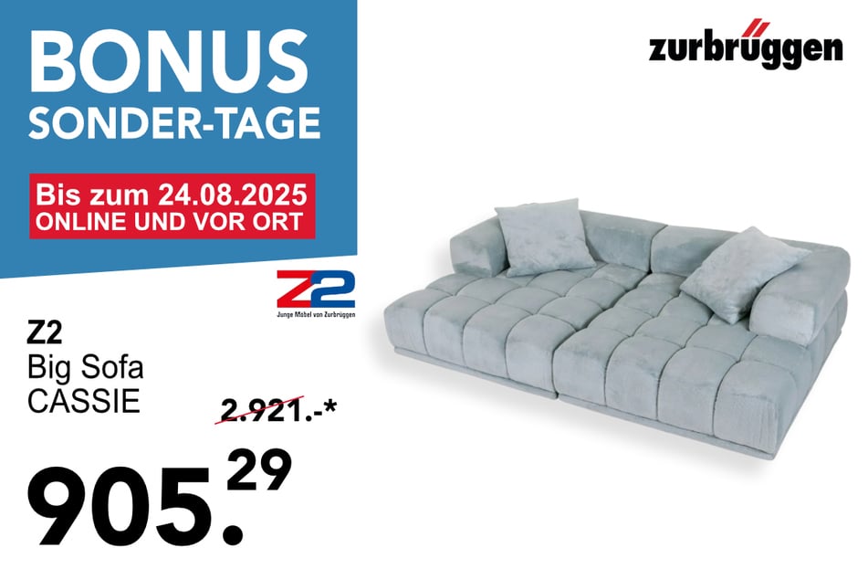 Das Z2 Bigsofa CASSIE für 905,29 statt 2.921 Euro.