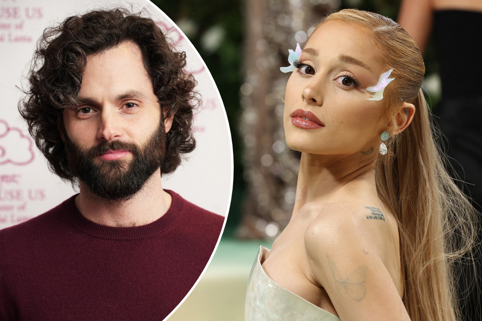 Fans have theorized that You star Penn Badgley (l.) will be starring in Ariana Grande's new music video for the boy is mine, set to drop on June 7.