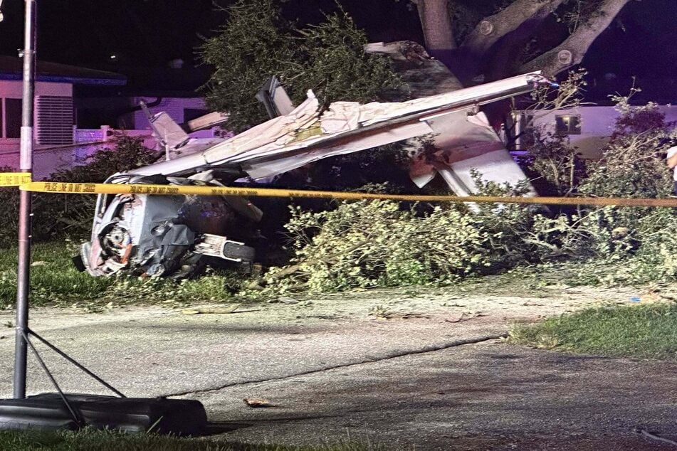 Del avión ligero estrellado solo quedó un casco destrozado.