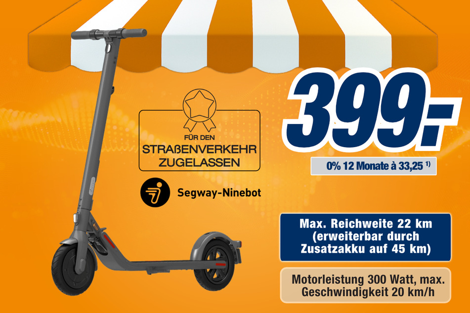 Segway-Ninebot E22D: Bis zu 22 km fahren mit einer Akkuladung!