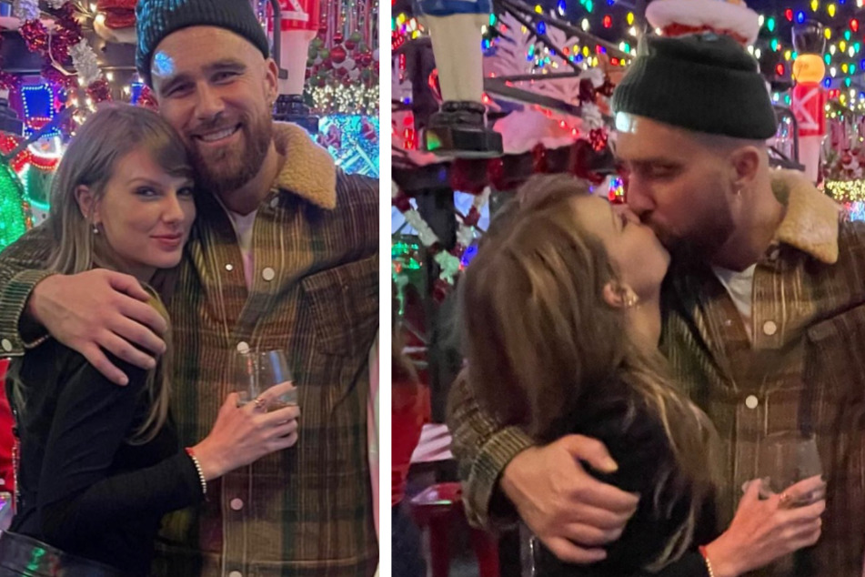 Endlich! Travis Kelce (34) und Taylor Swift haben sich - vor einer Kamera - auf den Mund geküsst.