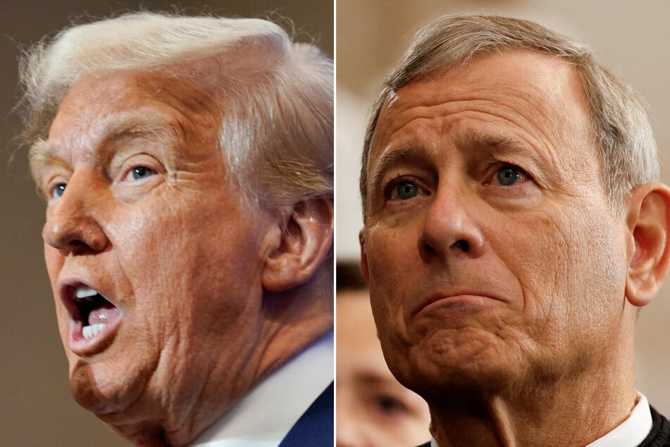 Supreme Court Justice John Roberts (r.) has issued a rare public rebuke of President Donald Trump over his call for the impeachment of a federal court judge.