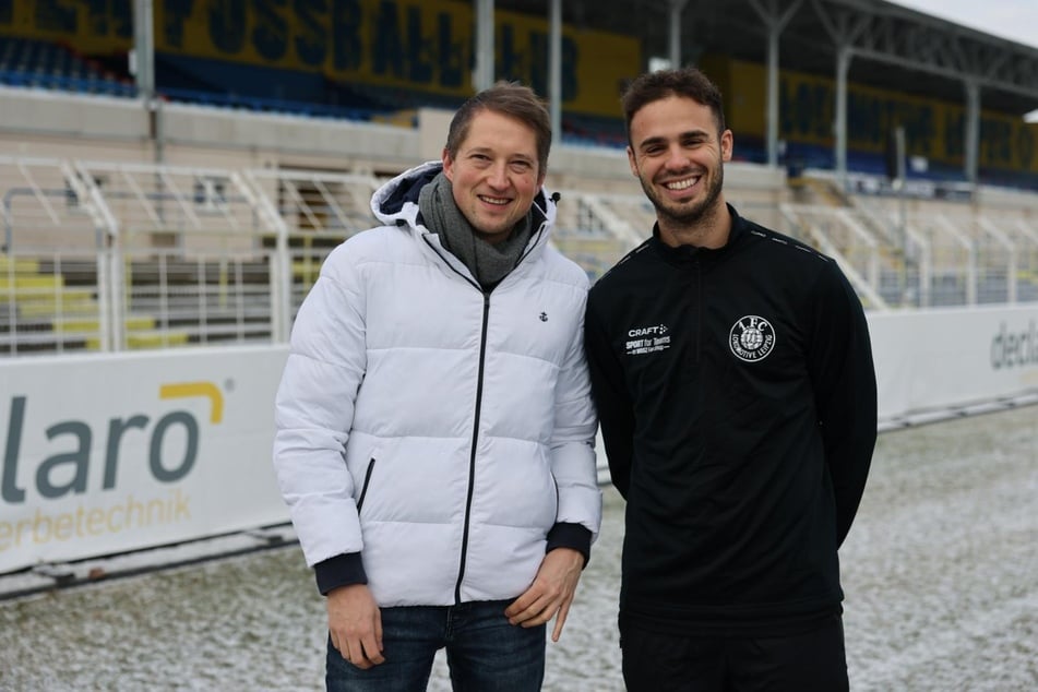 TAG24-Redakteur Michi Heymann (l.) mit Farid Abderrahmane.