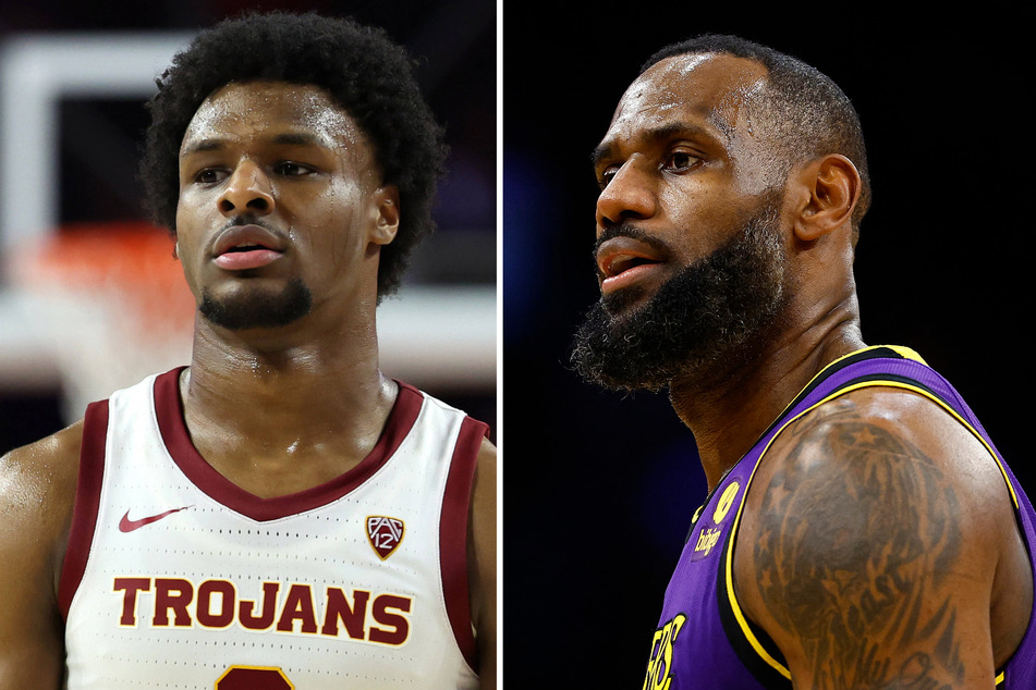 LeBron James (r.) is holding out hope to play with his son, Bronny, in the NBA, but he might have to swap teams to do so.