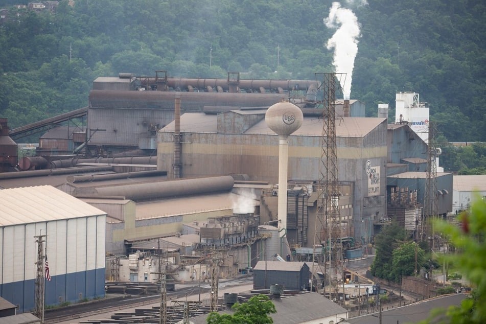 The US Steel Mon Valley Works Edgar Thomson Plant along the Monongahela River is pictured in Braddock, Pennsylvania.