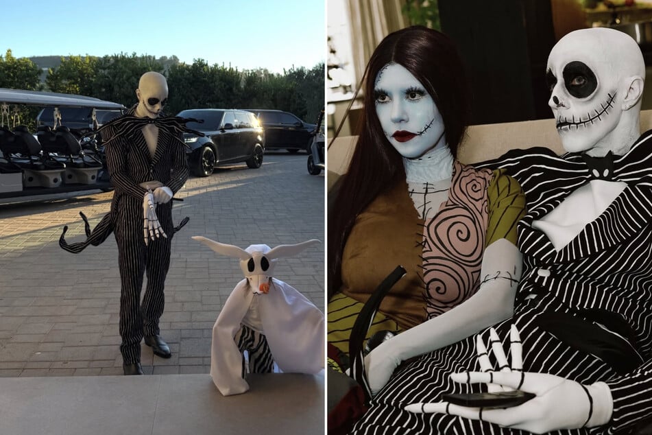 This is Halloween! Kourtney Kardashian proved she's still the reigning queen of spooky season as she revealed her and hubby Travis Barker's (r.) costumes.