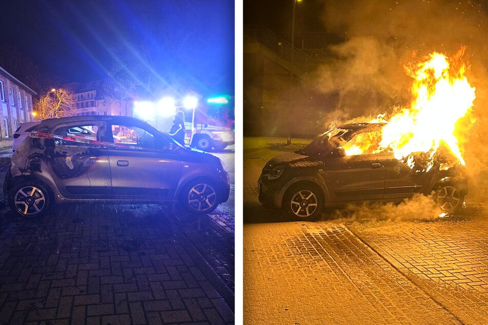 In Halberstadt brannte in der Nacht erneut ein Kleinwagen.