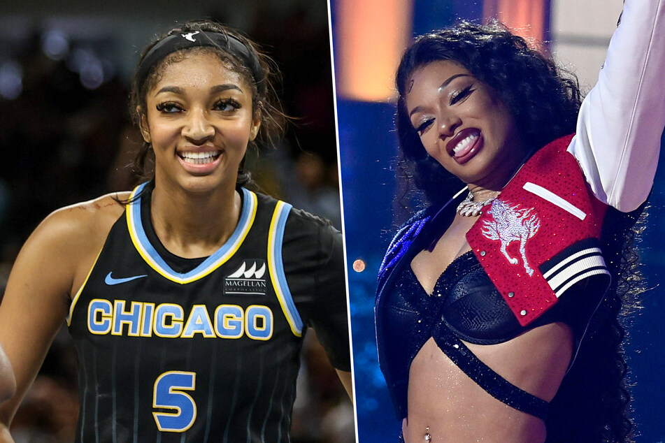 Angel Reese (l.) was in awe when one of her own idols, Megan Thee Stallion, spilled that she hails her as her basketball icon!