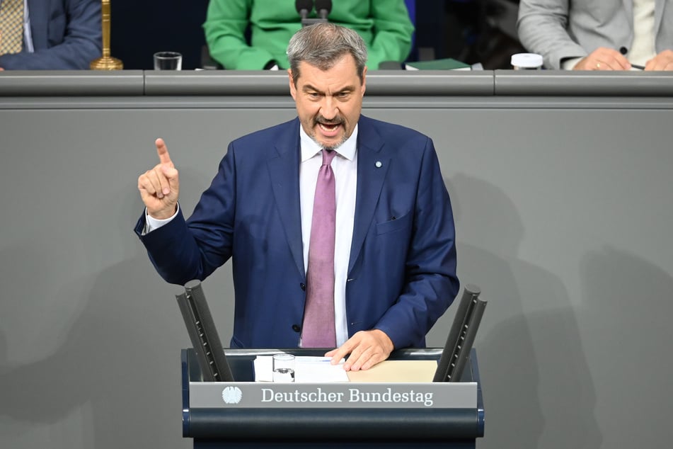 Bayerns Ministerpräsident Markus Söder (57, CSU) sprach am Mittwoch auch im Bundestag.