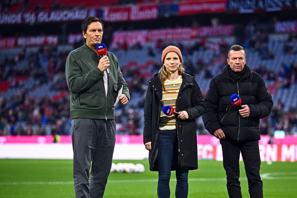 Sebastian Hellmann, Tabea Kemme und Lothar Matthäus moderieren den Klassiker bei Sky/ für Streaming-Anbieter Wow (Archivbild).