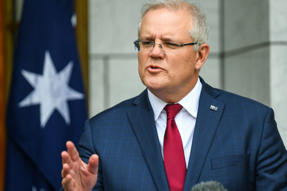 Canberra: Scott Morrison, Premierminister von Australien, spricht während einer Pressekonferenz.
