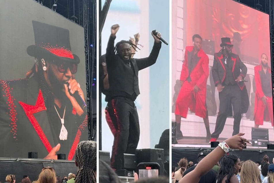 T-Pain showed up in a full suit with a top hat and did a hilarious running bit, jokingly ranting about how the "Governors Ball" (in actuality named for the previous venue, Governors Island) didn't have the governor and didn't seem to be a fancy dress ball after all.