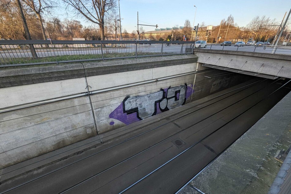 Das Graffiti ist etwa 10 Meter lang und 3,50 Meter hoch.