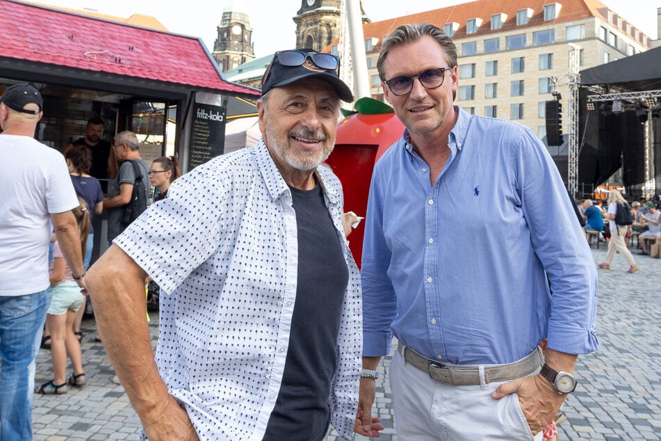 Prominente Stadtfest-Besucher: Schauspieler Wolfgang Stumph (79) und Event-Profi Mirco Meinel (53).