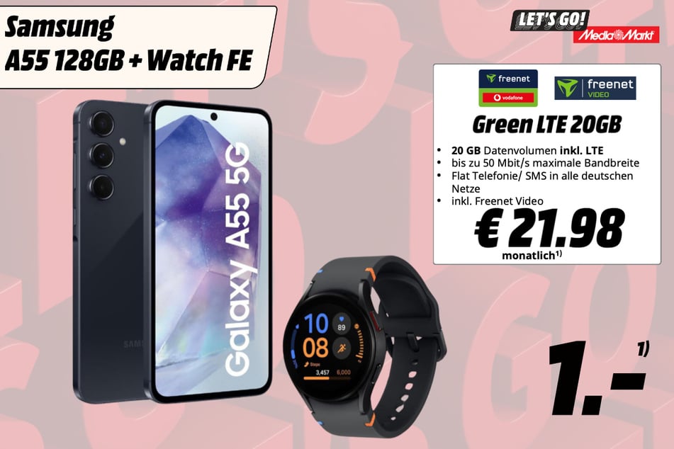 MediaMarkt Schwedt schnürt ein geniales Paket für das Samsung Galaxy A55 5G und die Galaxy Watch FE.