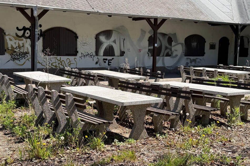 Der Biergarten ist verwildert.