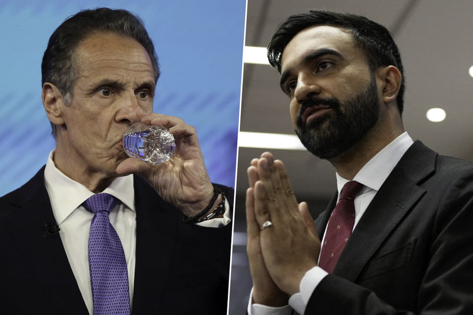 Former Governor Andrew Cuomo (l.) may fall to New York State Assemblymember Zohran Mamdani in New York City's Democratic mayoral primary, according to a new poll.