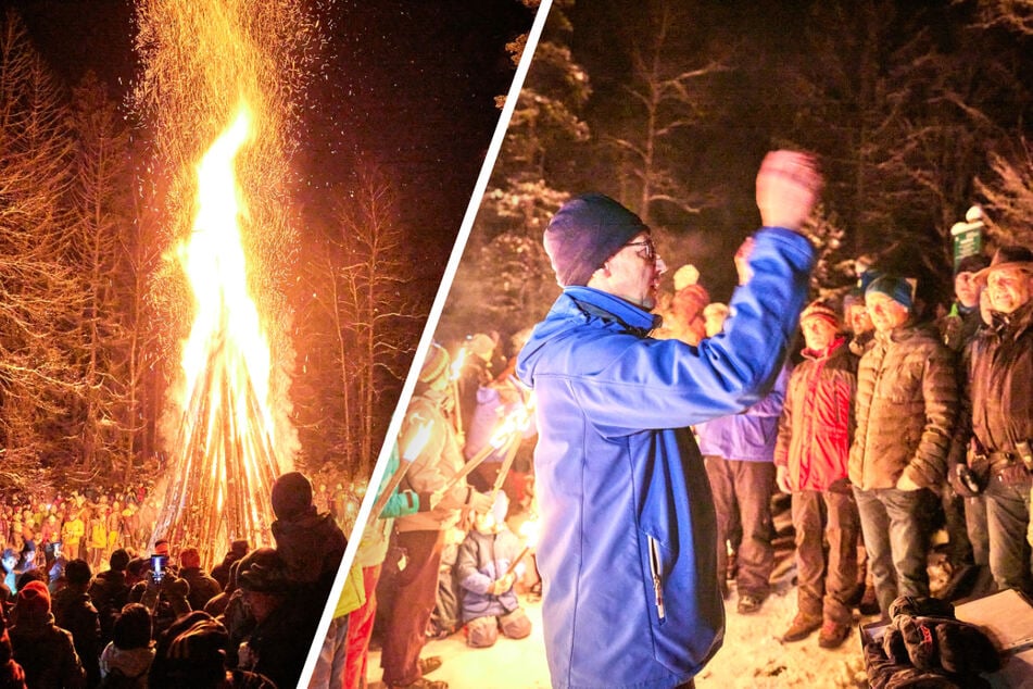 Mit Feuer, Chor und Glühwein: Bergsteiger feiern Wintersonnenwende