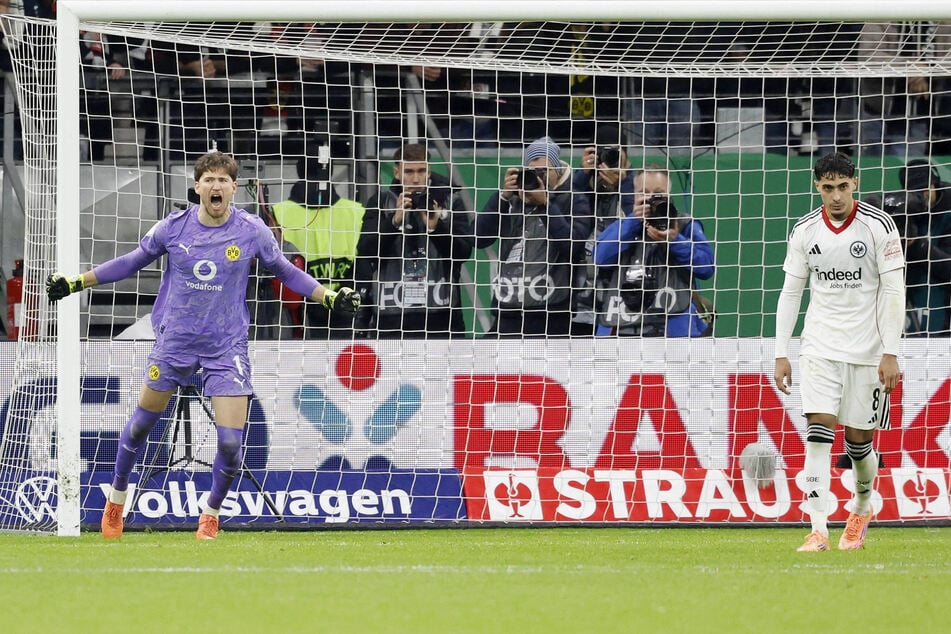 BVB-Torhüter Gregor Kobel (27) hielt den entscheidenden Elfmeter gegen Eintracht Frankfurt.