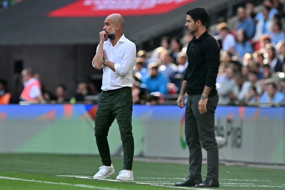 Pep Guardiola (l.) und Mikel Arteta lieferten sich diese Woche ein Wortgefecht aus der Ferne.