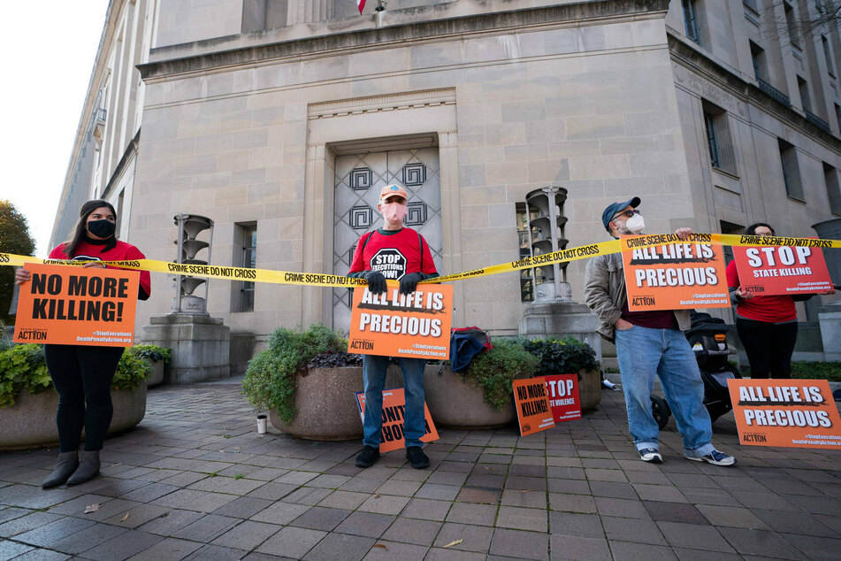 Protesters are calling on President Trump to put a stop to the executions scheduled to take place before he leaves office.