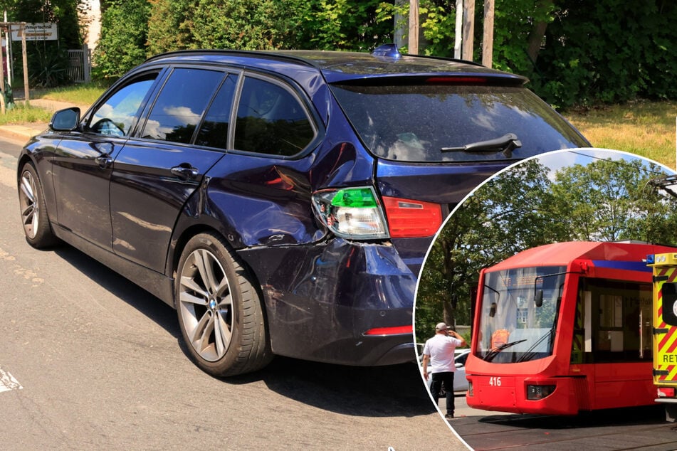 Unfall in Chemnitz: BMW-Fahrerin bei Crash mit Straßenbahn verletzt