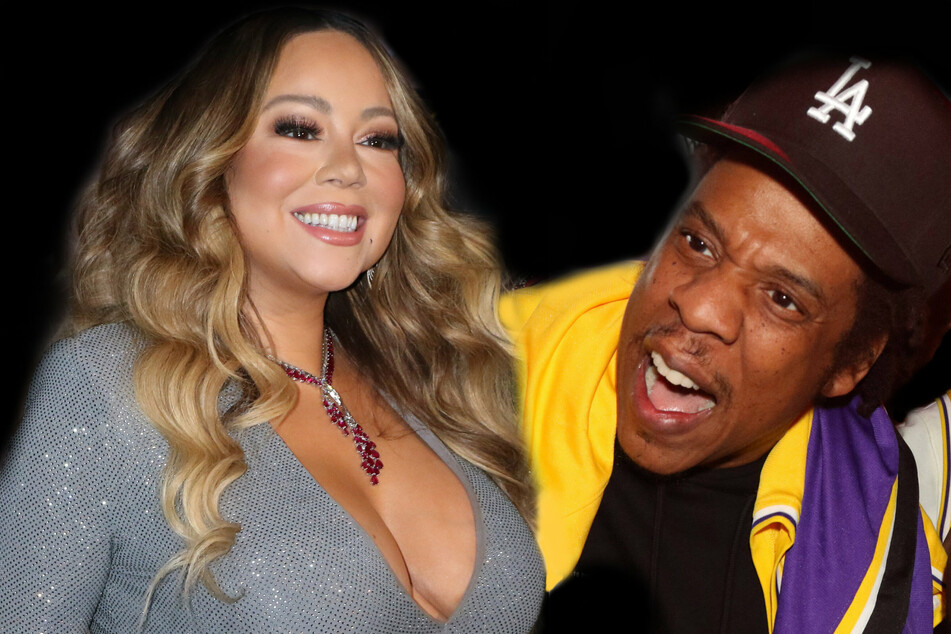 Mariah Carey insisted there was no beef between her and Jay-Z (collage).