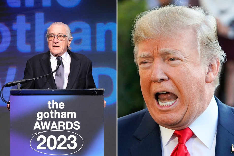 Donald Trump shared a belated response to Robert De Niro (l.) after the actor criticized the former president during a recent awards show speech.