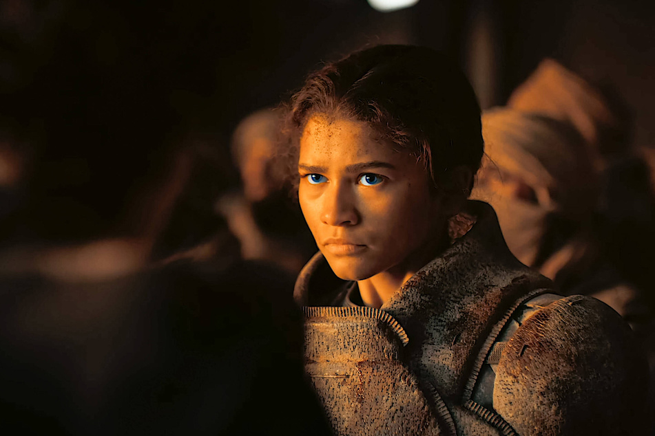 Zendaya reprises her role as Chani, opposite Timotheé Chalamet, in Dune: Part Two.