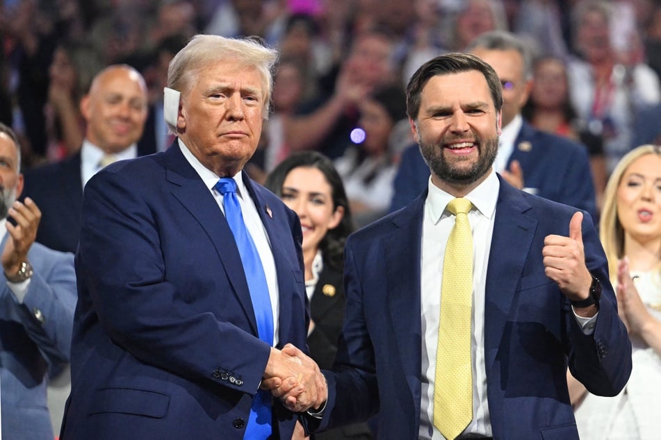 Donald Trump (l.) and his running mate JD Vance (r.) during the 2024 Republican National Convention in Milwaukee, Wisconsin.