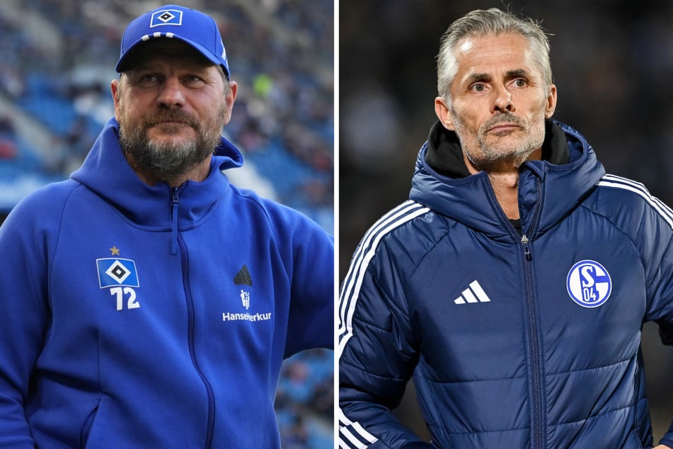 Sind mit ihren Teams in keiner leichten Situation: HSV-Coach Steffen Baumgart (52, l.) und S04-Trainer Kees van Wonderen (55).