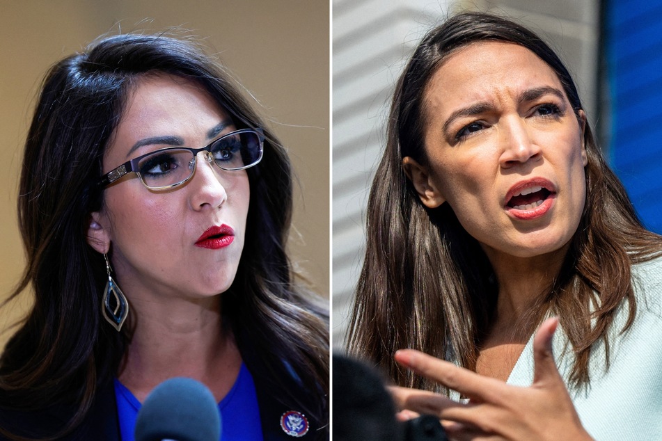Congresswoman Alexandria Ocasio-Cortez (r.) recently called out the hypocrisy of the far-right in reaction to Lauren Boebert's recent theater scandal.
