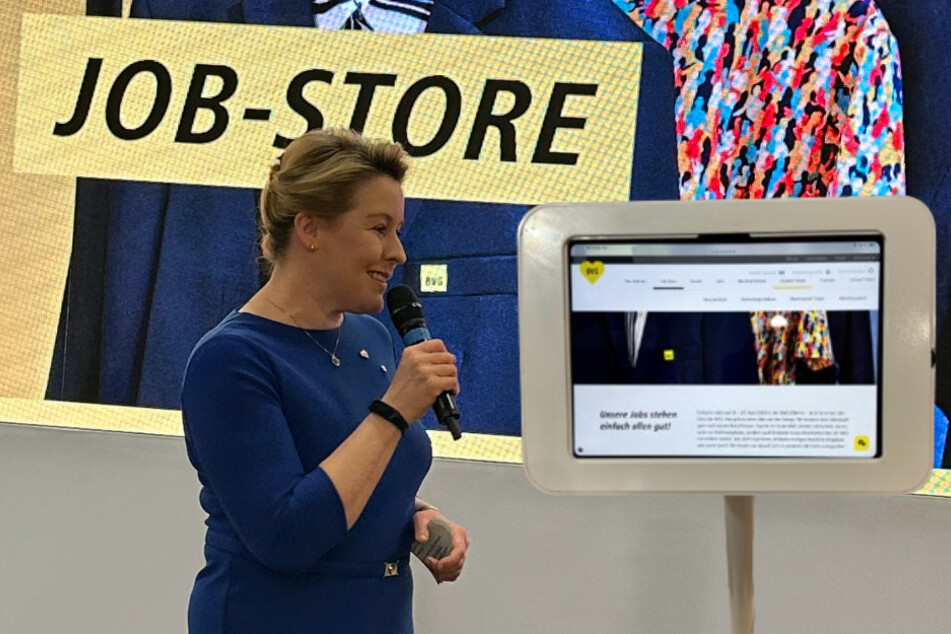 Wirtschaftssenatorin Franziska Giffey (45, SPD) eröffnete am heutigen Montag den ersten Job-Store der Berliner Verkehrsbetriebe (BVG).