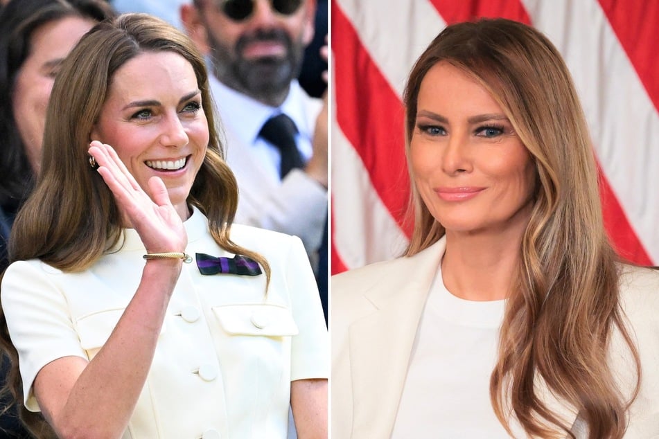 Next week, First Lady Melania Trump (r.) will travel to the UK to make a rare public appearance alongside Catherine, Princess of Wales.
