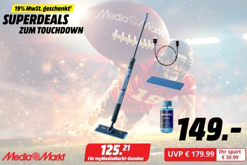 Philips-E-Wischmopp für 149 statt 179,99 Euro.