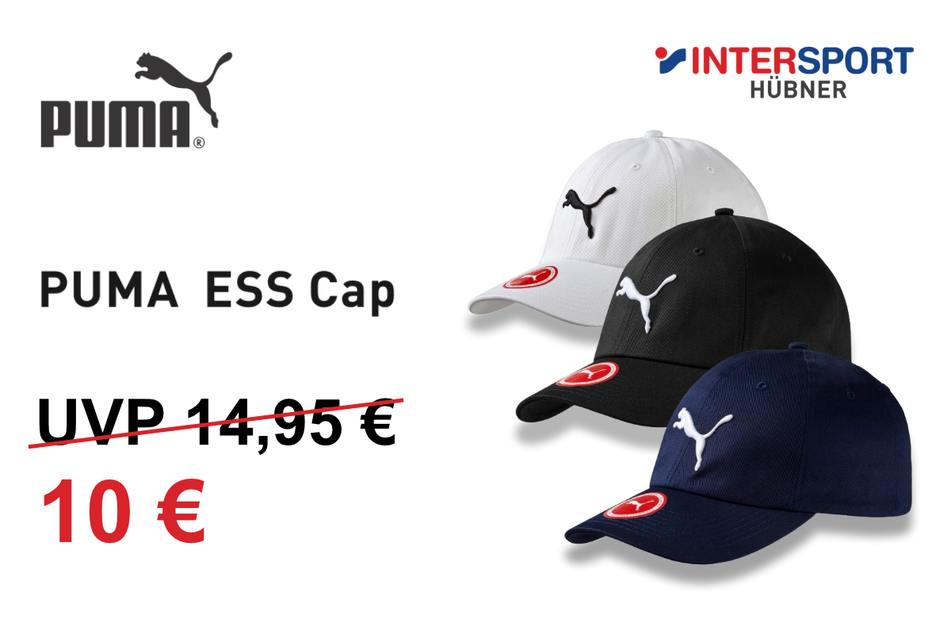 Die PUMA ESS Cap
für 10 statt 14,95 Euro.