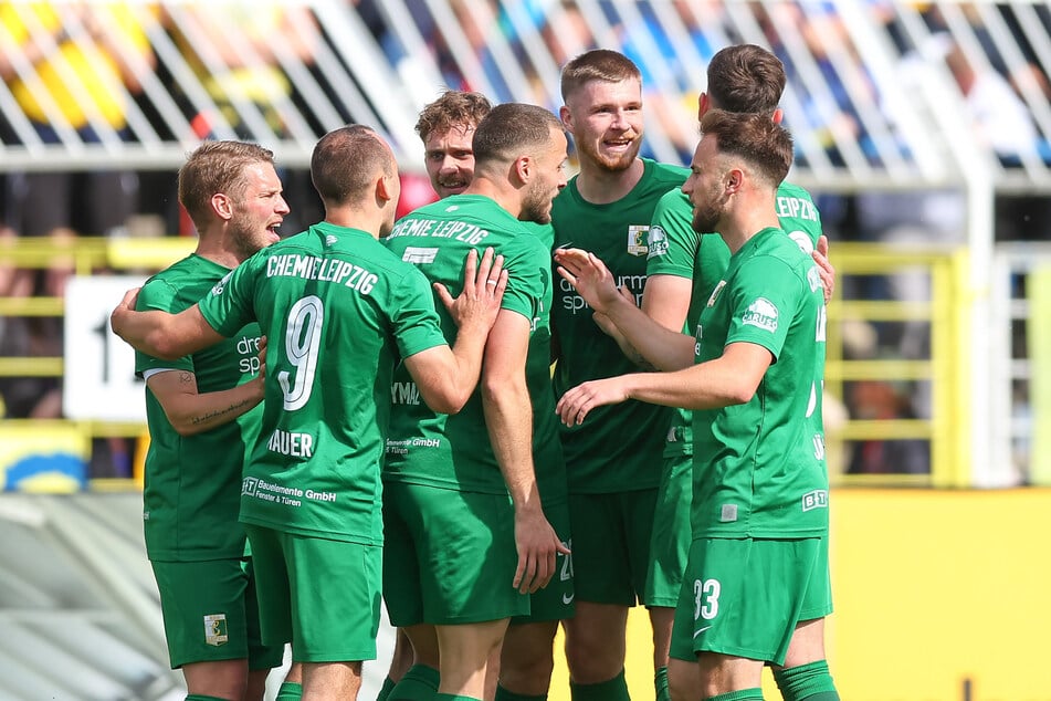 Die BSG Chemie Leipzig führte verdient in der Halbzeit mit 2:0.