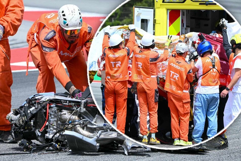 Trümmer fliegen meterhoch durch die Luft: MotoGP-Star nach schlimmem Crash im Krankenhaus